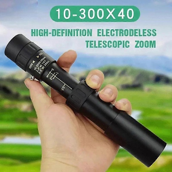 Metal 10-300X Zoom HD Kraftfuld Kikkert Lang Rækkevidde Bærbar Høj Kvalitet Professionel Teleskop Monokular til Jagt - WELLNGS 10-300x