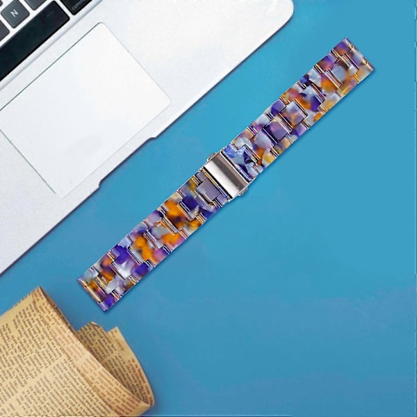 för Garmin Vivoactive 4 Ersättningsarmband 22mm Vattentätt Resin Klockarmband - Blå is Ocean-WELLNGS Blue ice Ocean