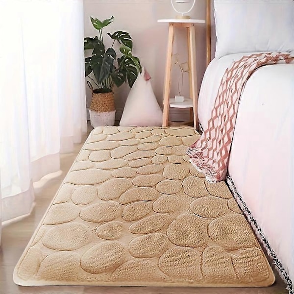 Ylellinen ja pehmeä muistivaahtokylpymatto - Liukumaton, nopeasti kuivuva, pestävä kylpyhuonematto mukavaan kodinsisustukseen - WELLNGS Beige Color 60cm*180cm(23.6in*70.8in