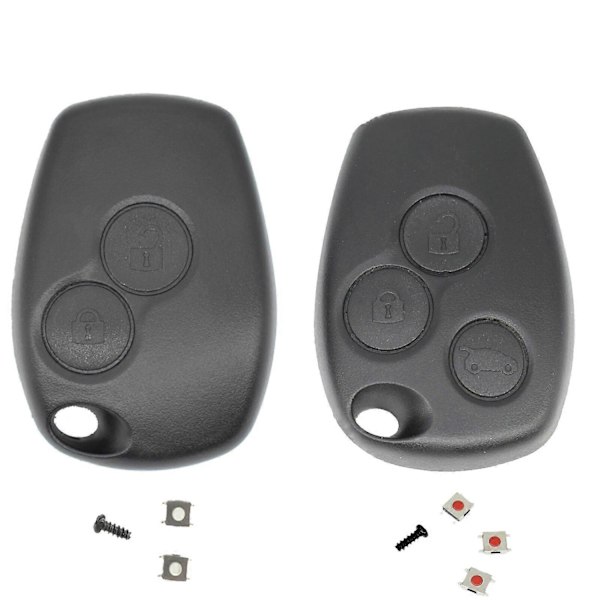 2/3 Knapper Bil Fjernbetjening Nøgle Skal Fob Etui Cover Kompatibel med Renault Clio Trafic Twingo Kangoo Master Modus Dacia Duster Sandero-WELLNGS 2 Buttons