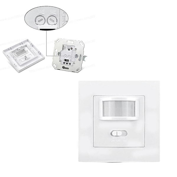 Infälld Rörelsedetektor Infraröd Pir Sensor Strömbrytare 140 Vit 110-240v Led New-WELLNGS