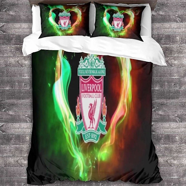 Liverpool sängkläder set D påslakan för pojkar och tonåringar påslakan i mikrofiber påslakan med dragkedja King 135*200 CM-WELLNGS Double200x200cm