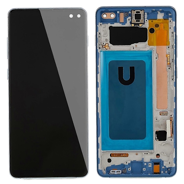 til Samsung Galaxy S10 Plus G975 LCD Skærm og Digitizer Samling + Ramme Udskiftningsdel - WELLNGS Style B