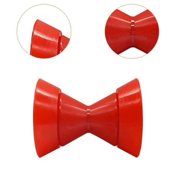 4-tommers Båt Baug Tilhenger Rullemontering Solid Tilhengerdeler Marine sleping - WELLNGS Red