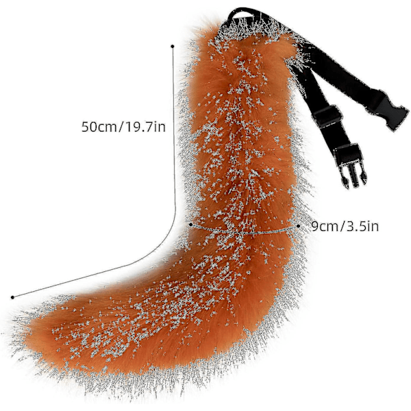 Konstgjord Pälsräv Svans Katt Varulv Cosplay Kostym Set Plysch Mask Fluffiga Tassar Handskar Halloween Jul-hao-WELLNGS Fox