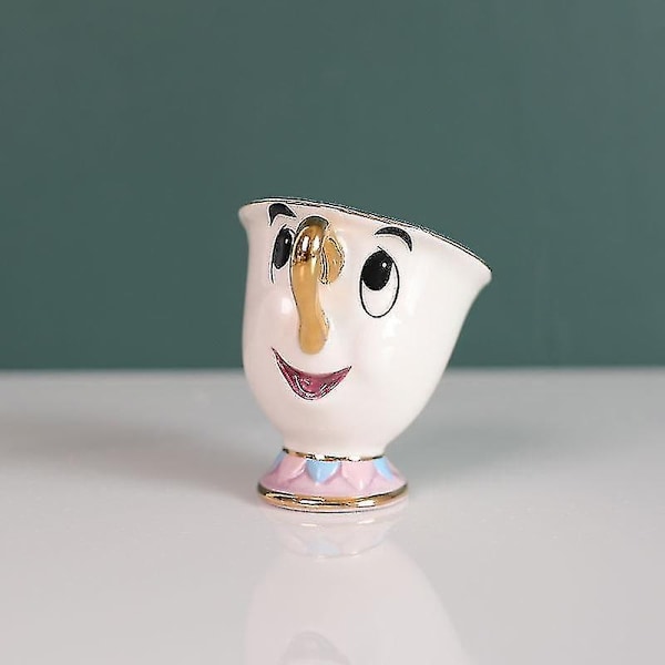 Ny Skønheden og Udyret Mrs. Potts Chip Tekande Kop Sæt Tekander Krus Dejlig Julegave-WELLNGS Small Beige Sugar Bowl