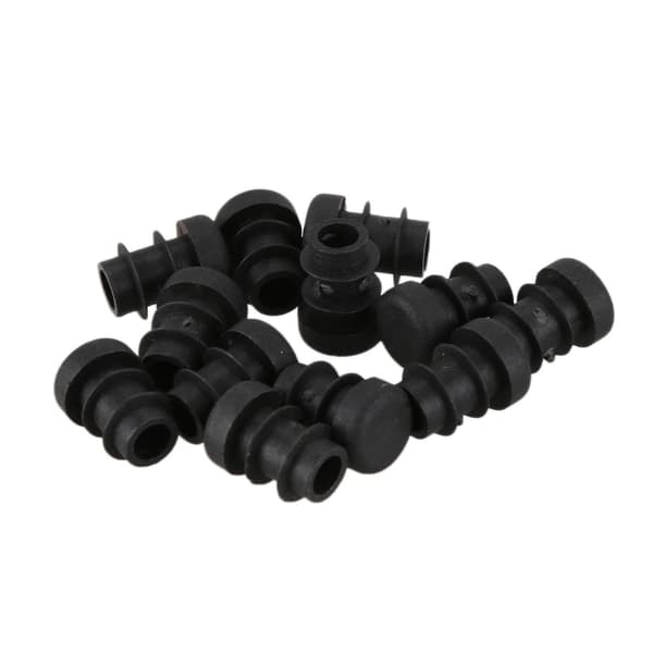 12 stk. plastik 12 mm rør endepropper blindpropper rørindsats prop rund sort - WELLNGS