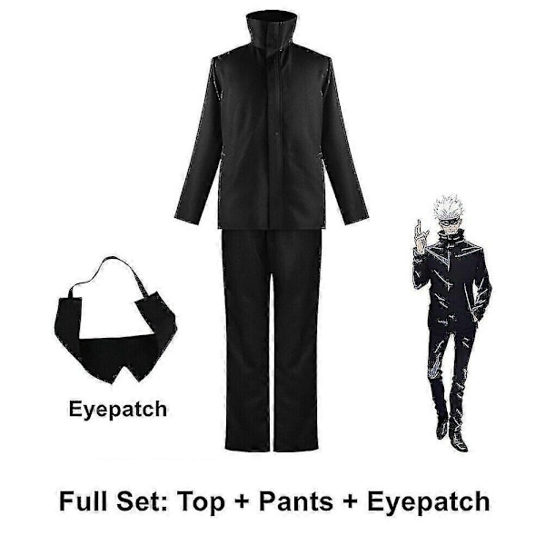 Black Anime Jujutsu Kaisen Satoru Gojo Cosplay Costume School Uniform Suit-WELLNGS 2XL