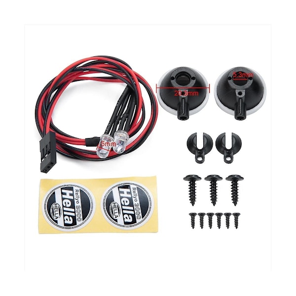 4 stk LED-lys sæt Forlygter Spotlight til Axial Scx10 Wraith Rr10 Trx4 Trx6 1/10 RC Crawler Bil-WELLNGS