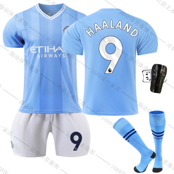 Haaland #9 tröja Manchester City 22/23 Ny säsong fotbollströja-WELLNGS Kids 22(120-130CM)