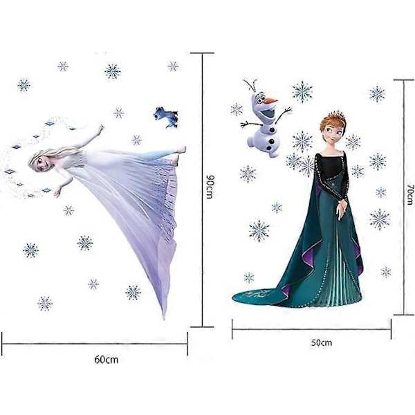 XXL Frozen Disney Frozen Vægstickers Aftagelige Stue Elsa Wall Stic-WELLNGS