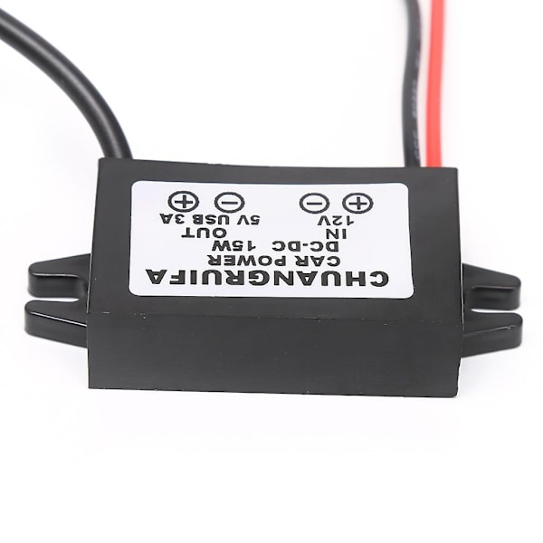 Biloplader DC-konvertermodul 12V til 5V Micro USB-udgangseffekt Adapter 3A 15W-WELLNGS
