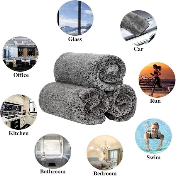 Shiny Bath Xxl Tørrehåndklæde, Hurtigtørrende Tørrehåndklæde, Shiny Bath Servietter Xxl Tørrehåndklæde, Brusekabine Klud til Vandfjernelse-WELLNGS 3pcs L 40x40cm