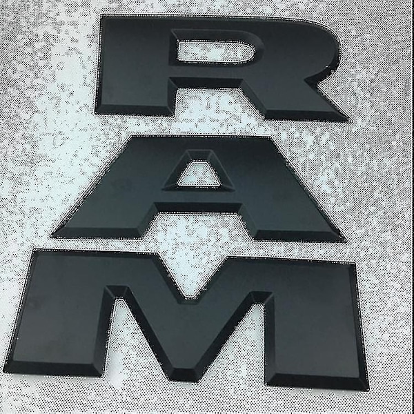 Lämplig för Dodge Ram Trunk Car Logo Pickup Stickers Ram 1500 2500 3500 Bakre bagageutrymme Stor storlek Bildekal-WELLNGS Matte Black