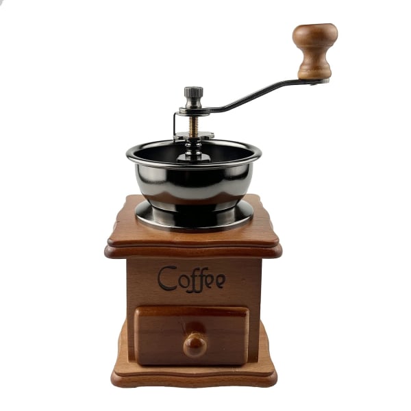 Manuell kaffekvarn, vintage stil trä kaffebönor Hand