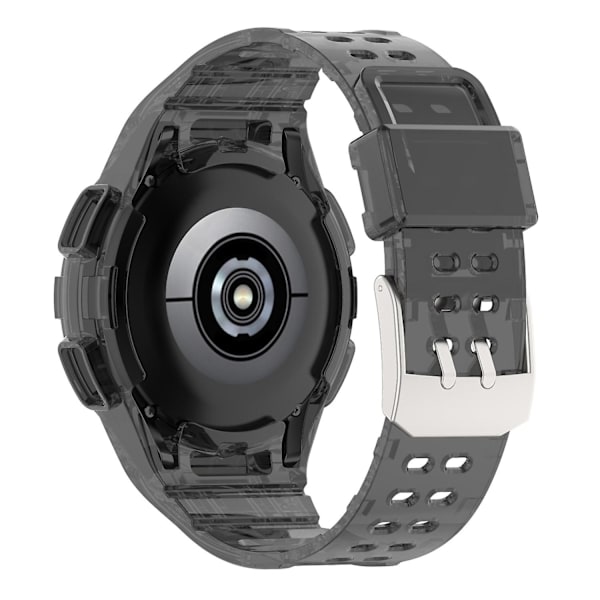 Til Samsung Galaxy Watch4 Classic 46mm Rem Justerbar Rem med Integreret Etui Sort-WELLNGS Transparent Style K Samsung Galaxy Watch4