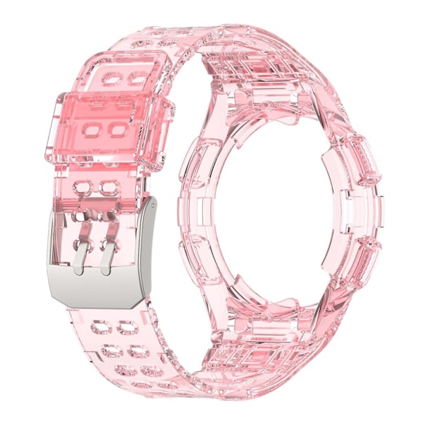 Til Samsung Galaxy Watch4 Classic 46mm Rem Justerbar Rem med Integreret Etui Pink-WELLNGS Transparent Style J Samsung Galaxy Watch4