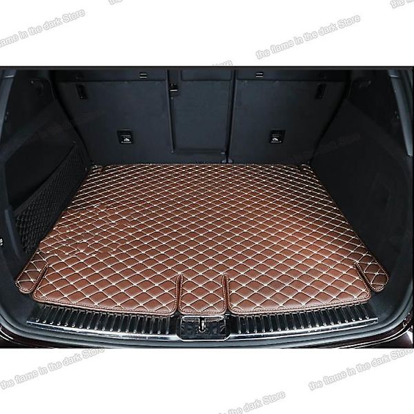 Nahkainen auton tavaratilan matto Porsche Cayenne 2018 2019 2020 2021 2022 2023 takakontti tavaratila lisävarusteet tyyny tavaratilan vuoraus 2024-WELLNGS black black wire