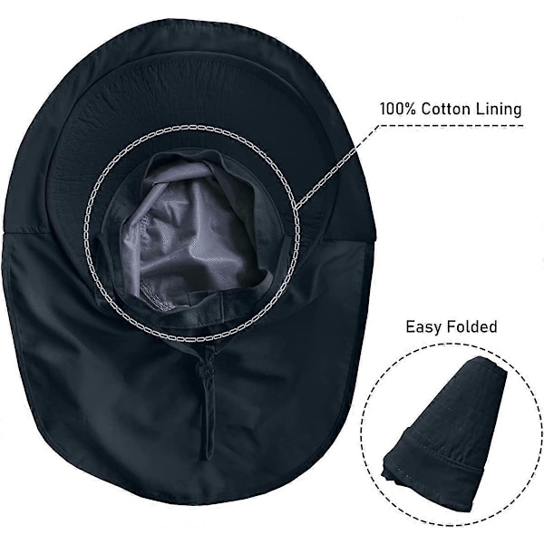 3-pakning Dame Solhatt med Hestehaleåpning, Nakke-klaff, Bred Skygge, UV-beskyttelse, Bøttehatt, Sommer, Strand, Fiske, Fottur, Hagearbeid, UPF 50+ - WELLNGS 3 Pack-2