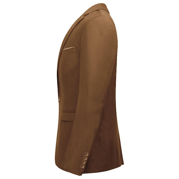 Yunclos Miesten 3-osainen tyylikäs herrasmiesliikemies Slim Fit -pukusarjat-WELLNGS Brown XL