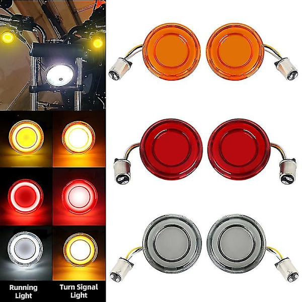 Motorcykel 1157 Bullet Style LED Front Blinklys til Harley Touring Electra Glide Sportster Xl883/1200 X48/72 Dyna-WELLNGS Red