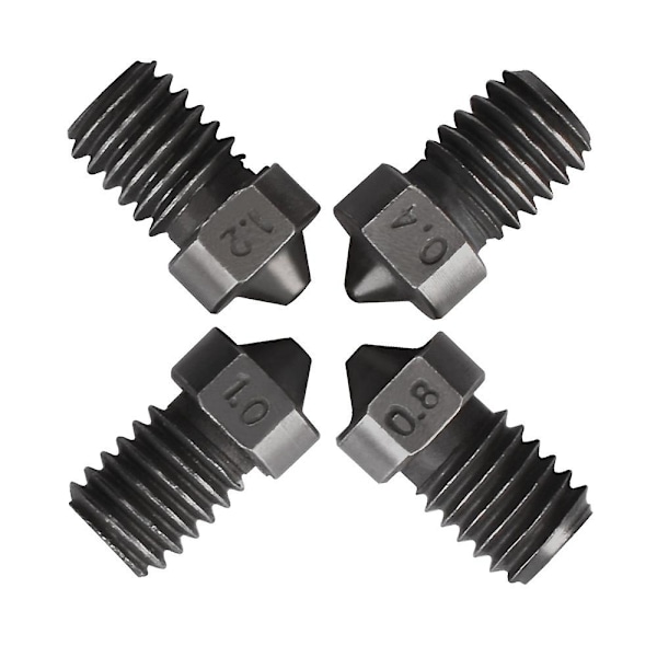 V6-munstycke för härdat stål, 0,6 mm, 5 st, för 1,75 mm V6 Hotend Aero Extruder Prusa I3 Mk3 3D-skrivare - WELLNGS