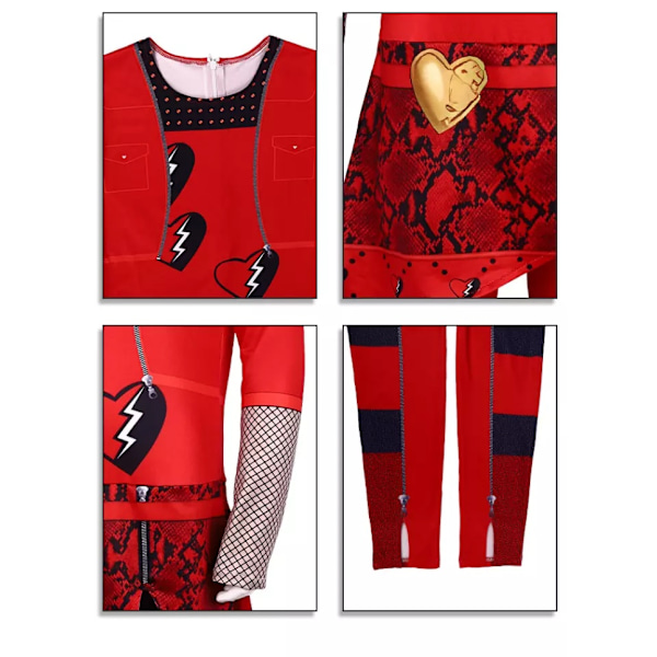 Descendants lasten punainen asu, Disney Descendants punainen asu Rise of the Halloween -asu animeasu - WELLNGS 150cm