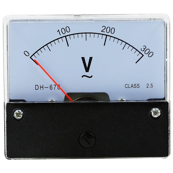 Rektangulär AC 0-300V Mätare Analog Spänningspanel Voltmeter DH670-WELLNGS