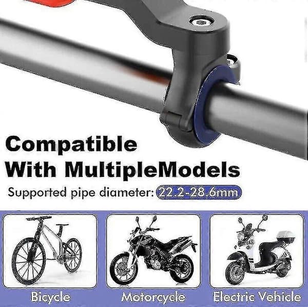 Quad Lock-kompatibelt cykel- och motorcykeltelefonfäste, styrfäste xh-WELLNGS