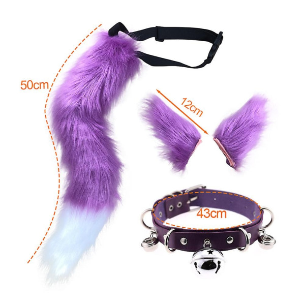 Katteører og sæt til voksne ører Hale Kit Faux Fur Hale til børn Choker Halloween Julefest Levering-WELLNGS Style 2