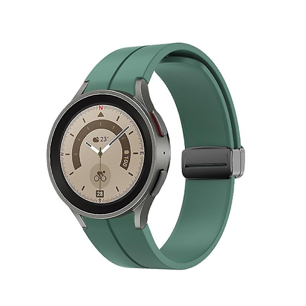 Magneettinen silikonihihna Samsung Galaxy Watch 5 Pro 45mm/4 Classic 44mm 40mm 46mm 42mm rannekoru Galaxy Watch5/4 -vyölle - WELLNGS Army green B Galaxy watch 4 40mm