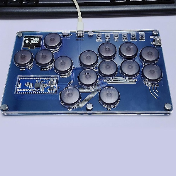 Joystick Hitbox Keyboard Arcade Stick Controller för PS5, PS-WELLNGS Gray