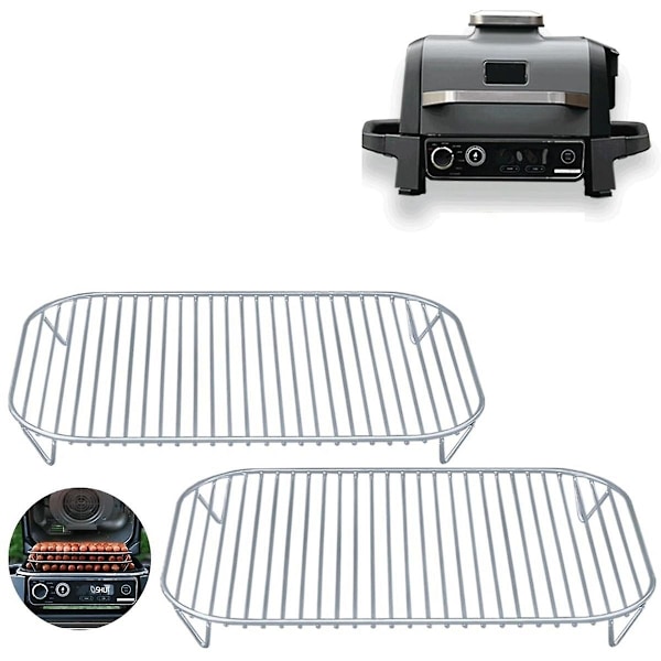 Rustfritt stålhylle sett for Ninja Woodfire utendørsgrill og røyker-WELLNGS