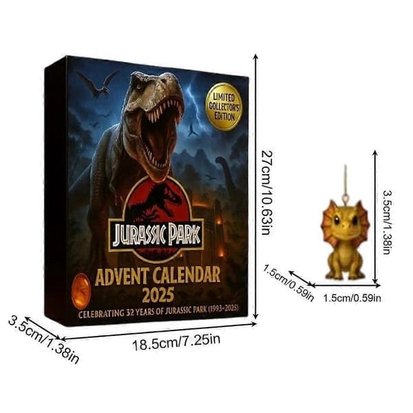 Jurassic Park Jule Dinosaur Julekalender 2025 24 Dage Akryl A