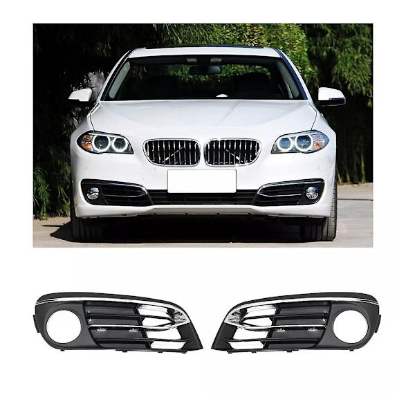 Frontgrill för dimljus med ljuslist till BMW 5-serie F10 F11 F18 2014-2017 - WELLNGS 0 0
