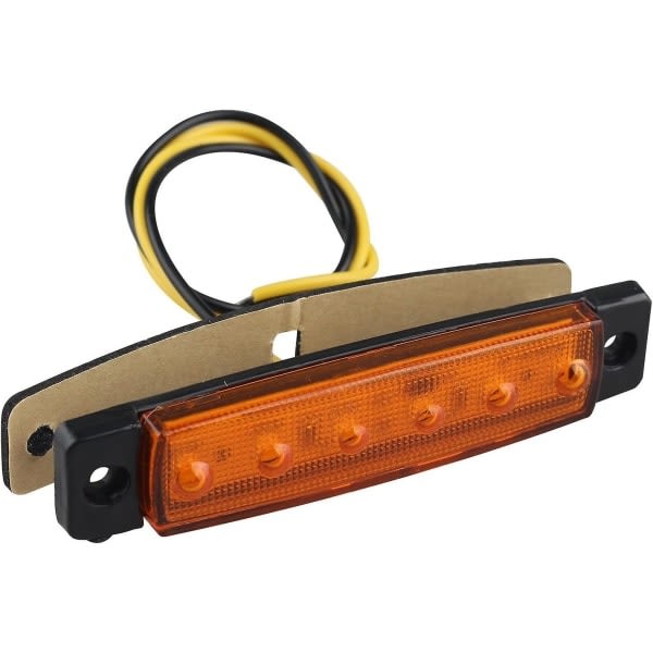 10 Pack 12v 6 Smd Led sidomarkeringsljus främre och bakre markeringsljus för släp, lastbil, husvagn, husbil, buss, båt, gul orange-WELLNGS