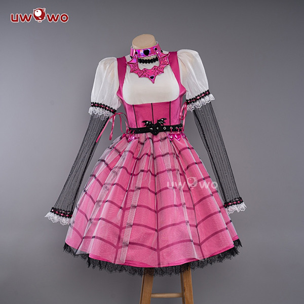 UWOWO Monster High: Draculaura Cosplay-asu Pinkki Vampyyri Naisen Pieni Paholainen Cosplay Halloween-asu L-WELLNGS L Dress