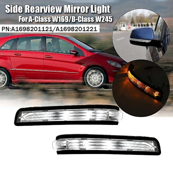 Vänster sida LED backspegellampa A1698201121 Passar till W169 W245 07-11 blinkersindikator - WELLNGS