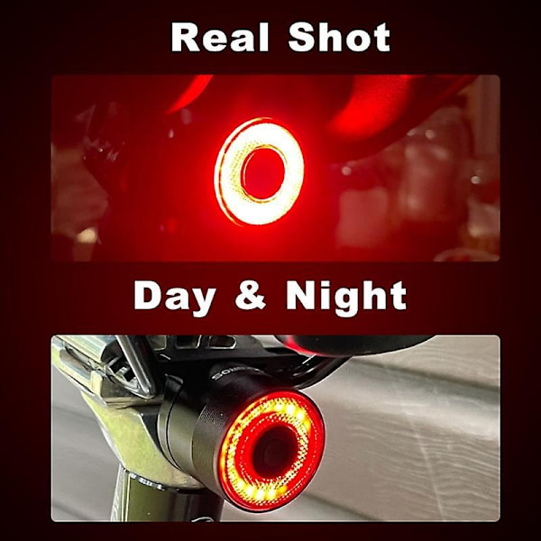 MEROCA Cykel Baglygte Smart Sensor Bremse Baglygter MTB Baglygte Genopladelig-WELLNGS Super Bright 01