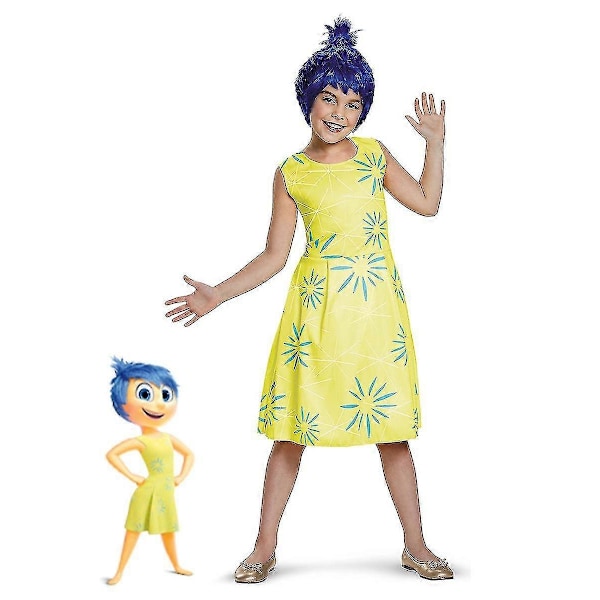 Inside Out 2 Cosplay-kjoler Barn Halloween Scenekostymer-WELLNGS Joy 140