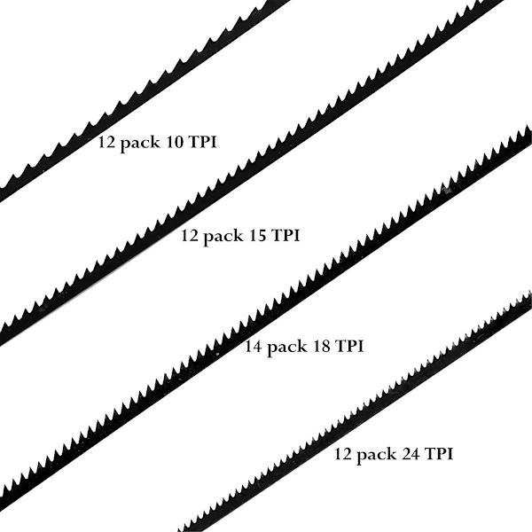 50 kpl Sahauskanterin Terät 127mm Hiiliterästä Fretsaw Terät, 10/15/18/24 Hampaat Standard Hienosahan Terät - WELLNGS