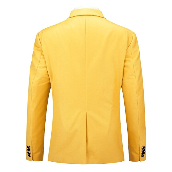 Allthemen miesten business-bleiseri, yksivärinen, slim fit -takki - WELLNGS Yellow S