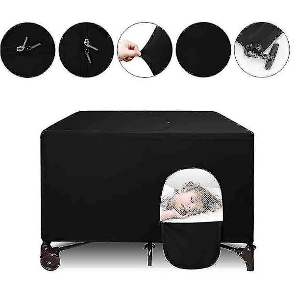 Blackout Crib Cover - Pustende Mesh Sovehette for Reisevogner - Innendørs og Utendørs Bruk - WELLNGS