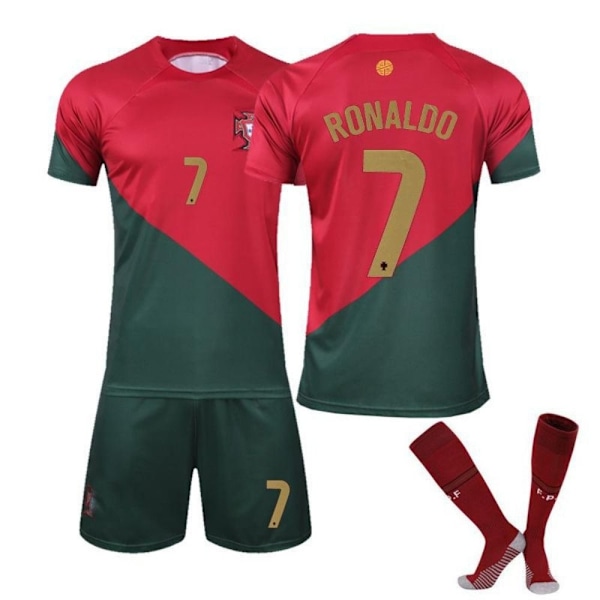 Fotbollströja Set Portugal 22-23 Fotbollströja Nr. 7 Cristiano Ronaldo-WELLNGS 0 4-5 years