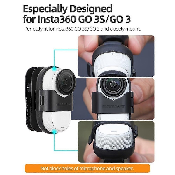 Insta360 GO 3S -reppukiinnike urheilukameran pidike 360 asteen alligaattoripidike - WELLNGS
