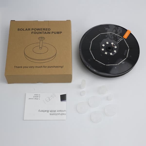 Soldriven fontän, batteridriven, 16 cm hög
