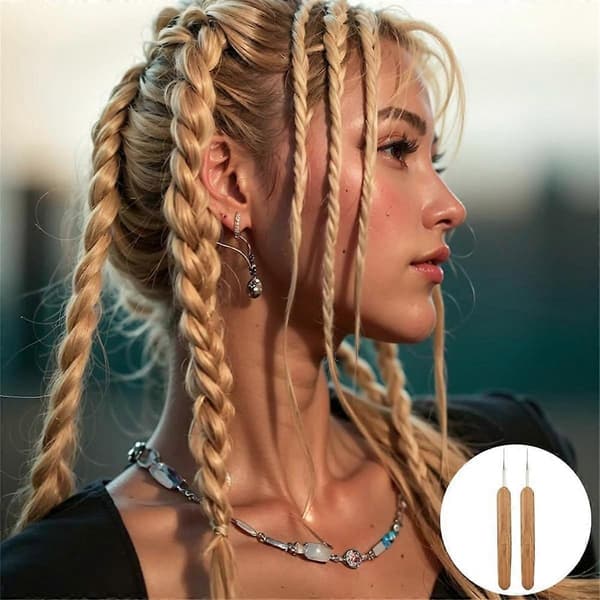 10 stk. Dreadlock Hæklenål værktøj, Dreadlocks Hæklenåle til hår træ, Dreadlock Hæklenål værktøj - WELLNGS