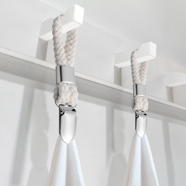 4 håndkleklyper håndklestativ hvit-WELLNGS white