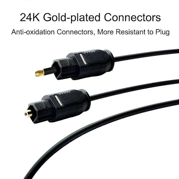 Digitaalinen Toslink - 3,5 mm optinen SPDIF-äänikaapeli, kullattu, 1/1,5/2/3m/5m - WELLNGS 1m
