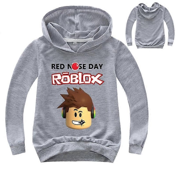 Roblox Genser for Gutter og Jenter - WELLNGS Grey 130cm